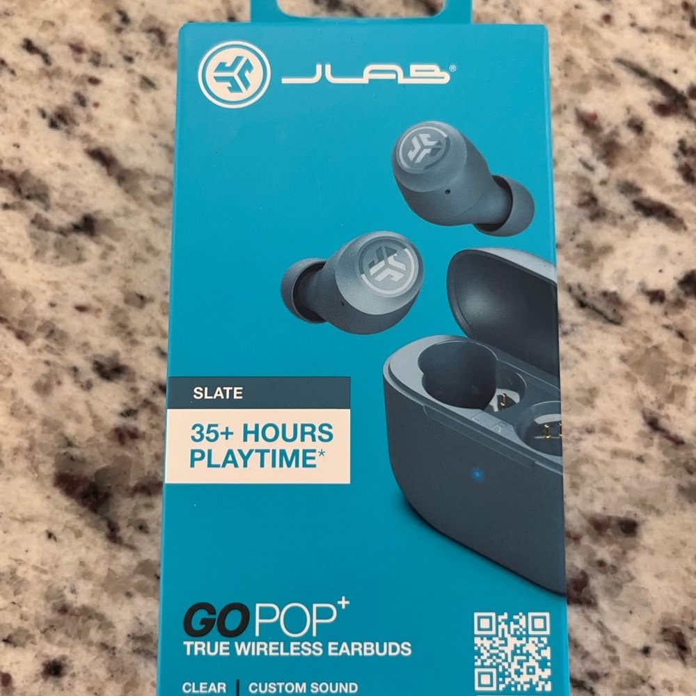 NWT JLab GO POP+ True Wireless Earbuds - Slate